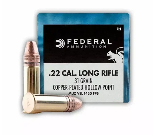 Munição Federal 22 LR GAME-SHOK COBRE PONTA OCA 31 GR – CX 50